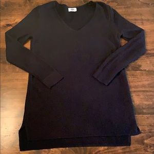 •Black V-Neck Sweater•